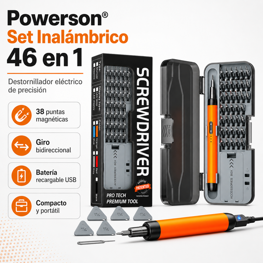 Set Destornillador Electrico Powerson® 46en1